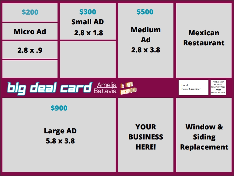 Front BDC AD Sizes